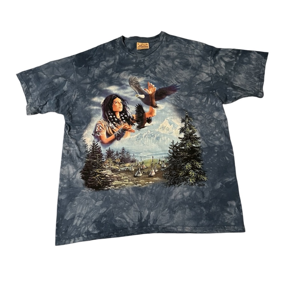 VTG 90’s Blue Tie Dye The Mountain T-Shirt (Size XL)